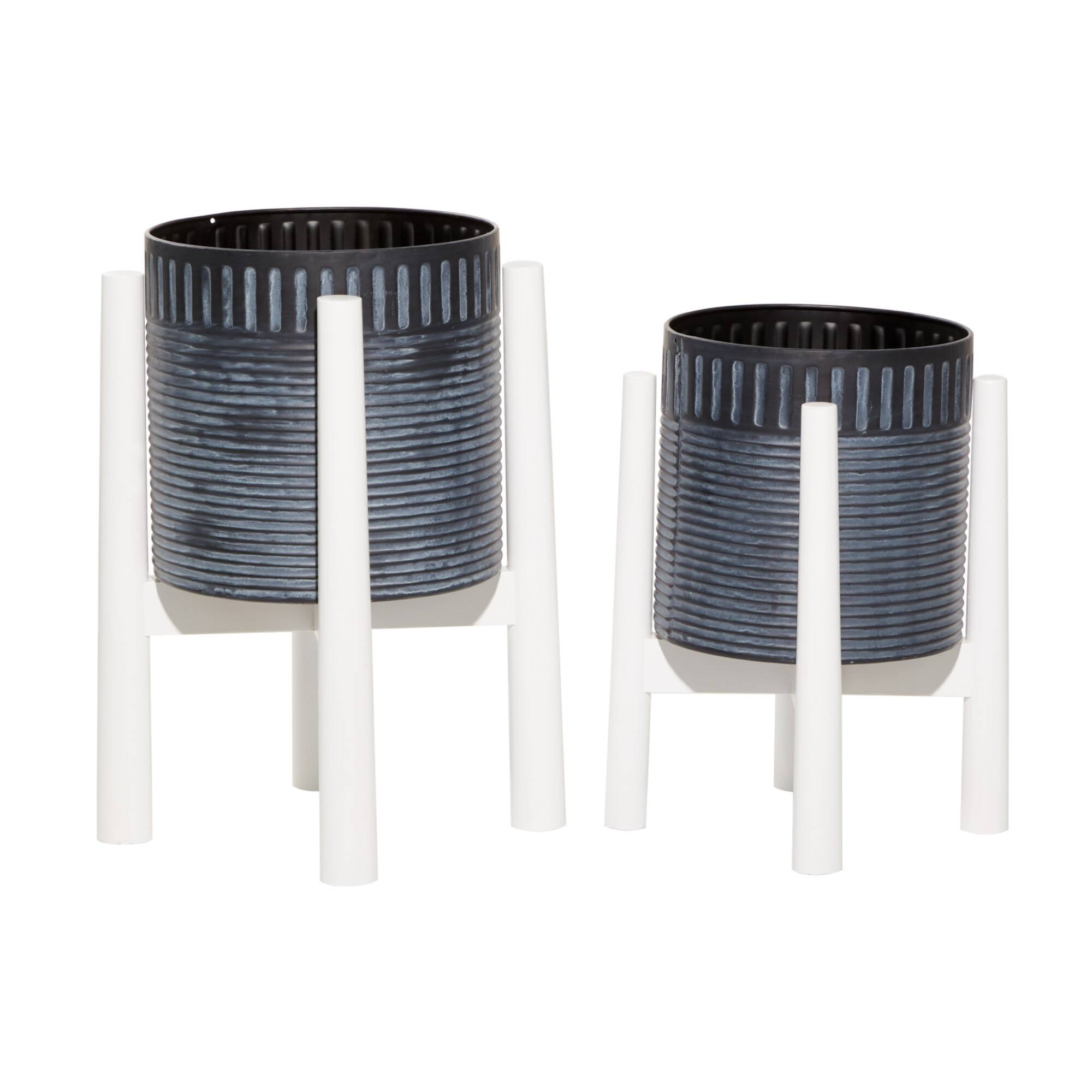 Black Metal Boho Planter Set